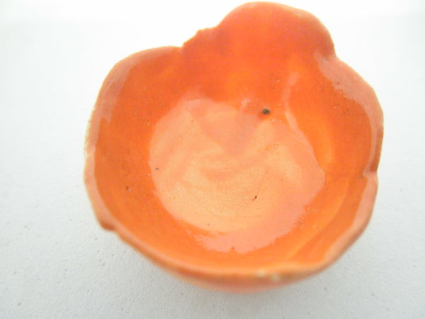 Miniature big ceramic bowl orange