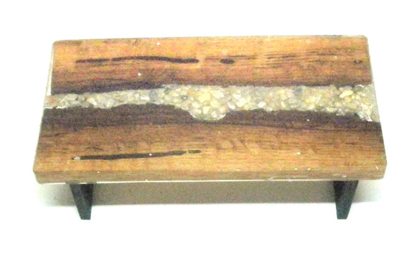 Miniature dining room table resin, stones and wood 1/12th - D
