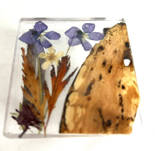 Miniature coffee table resin, wood and botanical 1/12th - A