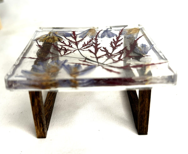 Miniature coffee table resin, botanical 1/12th - C