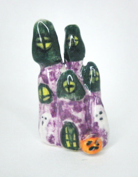 Miniature Ceramic Halloween haunted house - tall