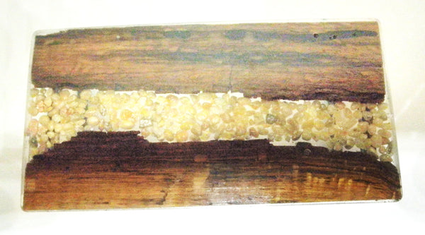 Miniature dining room table resin, stones and wood 1/12th -