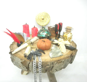 Miniature Halloween witch table