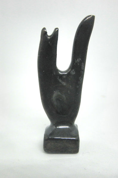 Miniature modern ceramic cat sculpture - black