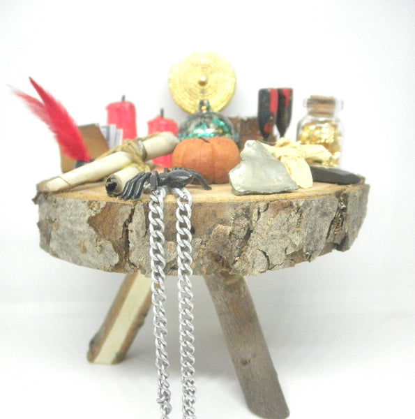 Miniature Halloween witch table