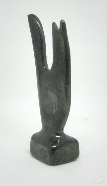 Miniature modern ceramic cat sculpture - black