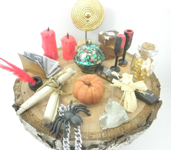 Miniature Halloween witch table