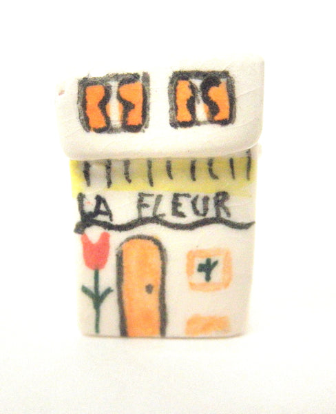 Miniature Ceramic French cottage -Flower shop
