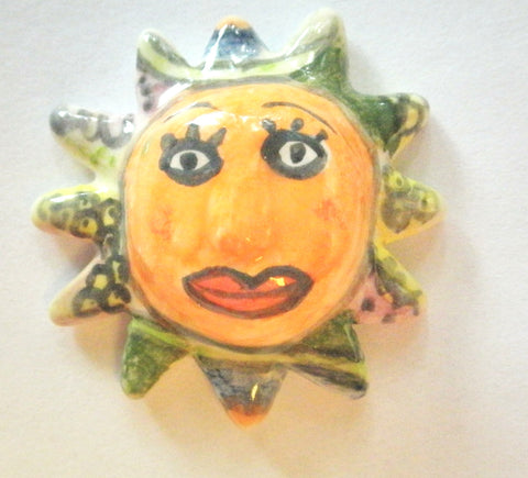 Miniature ceramic Mexican Sun sculpture #1