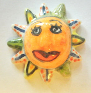 Miniature ceramic Mexican Sun sculpture #2