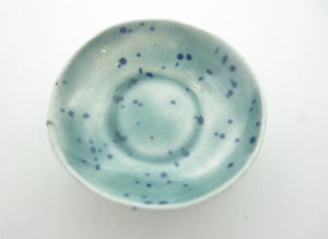 Miniature ceramic bowl- small speckled green