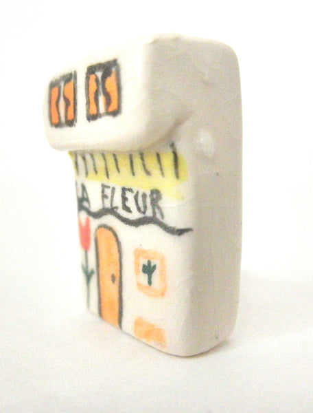 Miniature Ceramic French cottage -Flower shop