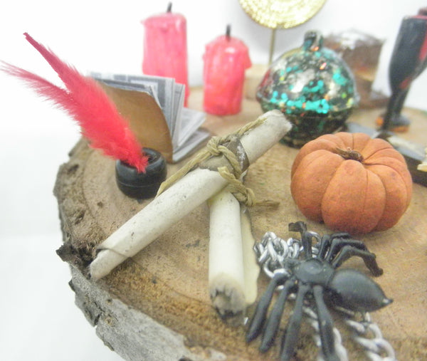 Miniature Halloween witch table