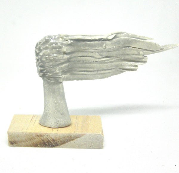Miniature ceramic sculpture OOAK - Lady with wind-blown hair