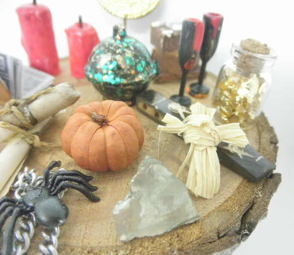 Miniature Halloween witch table