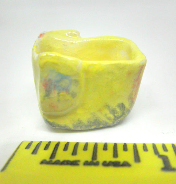 Miniature OOAK ceramic artistic vase yellow