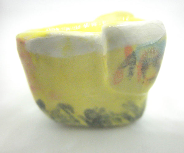 Miniature OOAK ceramic artistic vase yellow