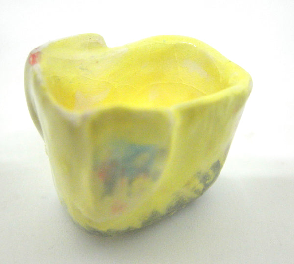 Miniature OOAK ceramic artistic vase yellow