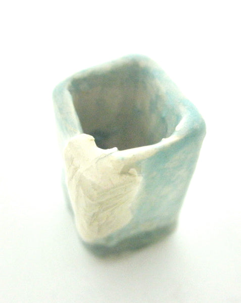 Miniature OOAK ceramic artistic vase square