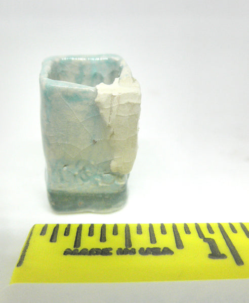 Miniature OOAK ceramic artistic vase square