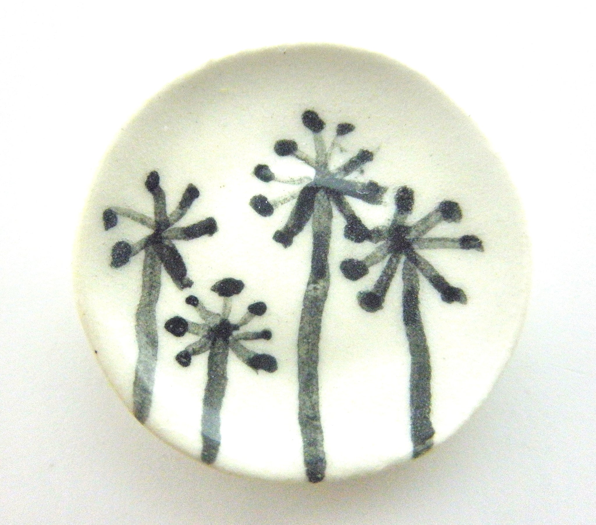 Miniature ceramic plate - dandelions