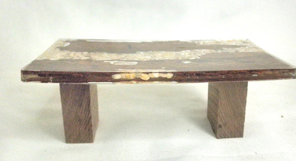 Miniature dining room table resin, stones and wood 1/12th - B