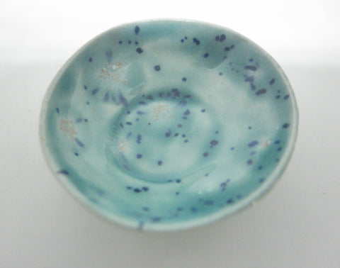 Miniature ceramic bowl- speckled green