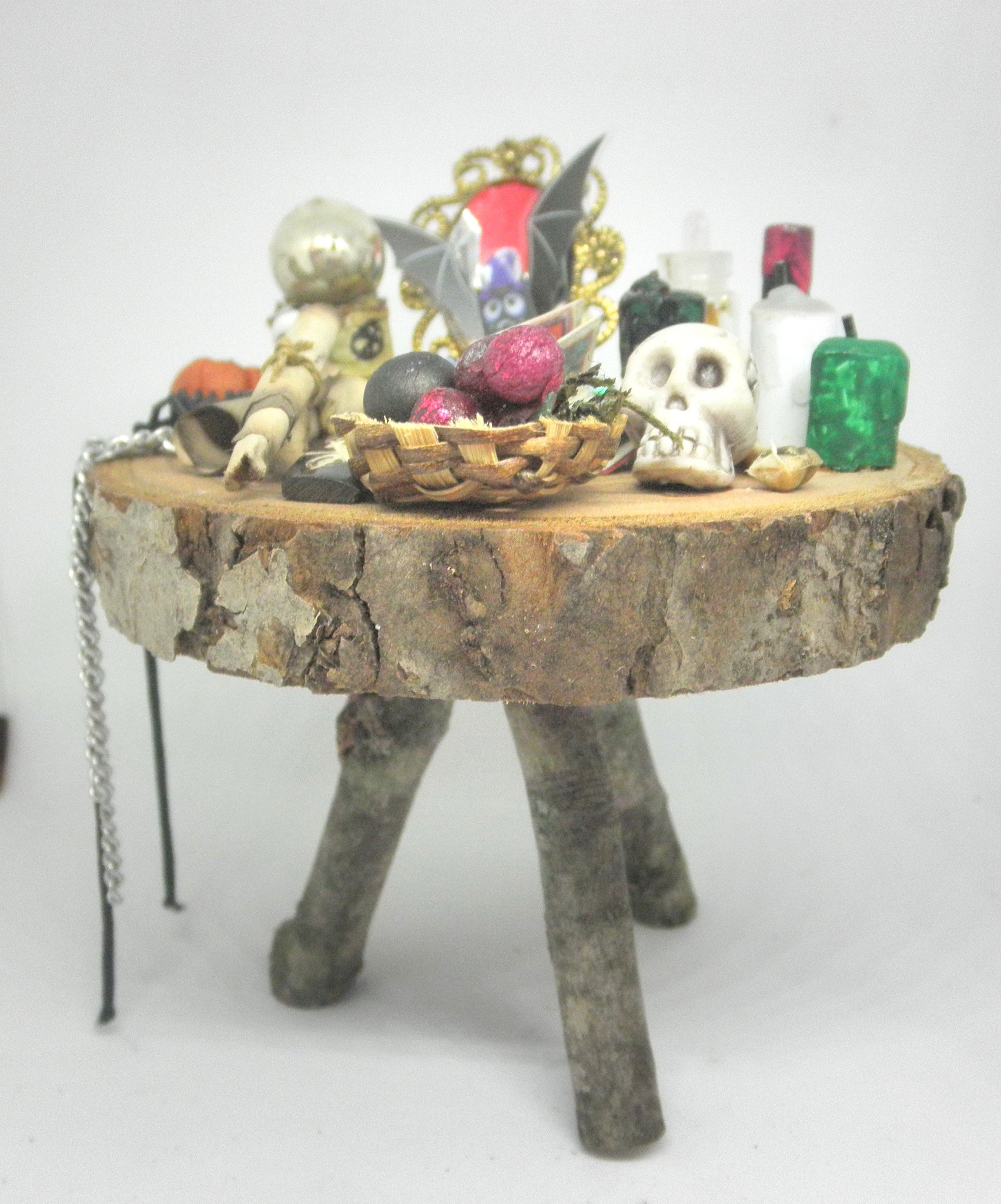 Miniature Halloween witch table