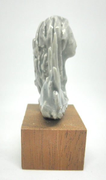 Miniature ceramic sculpture OOAK - Lady with sweeping hair