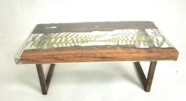 Miniature dining room table resin, wood and botanical 1/12th - J