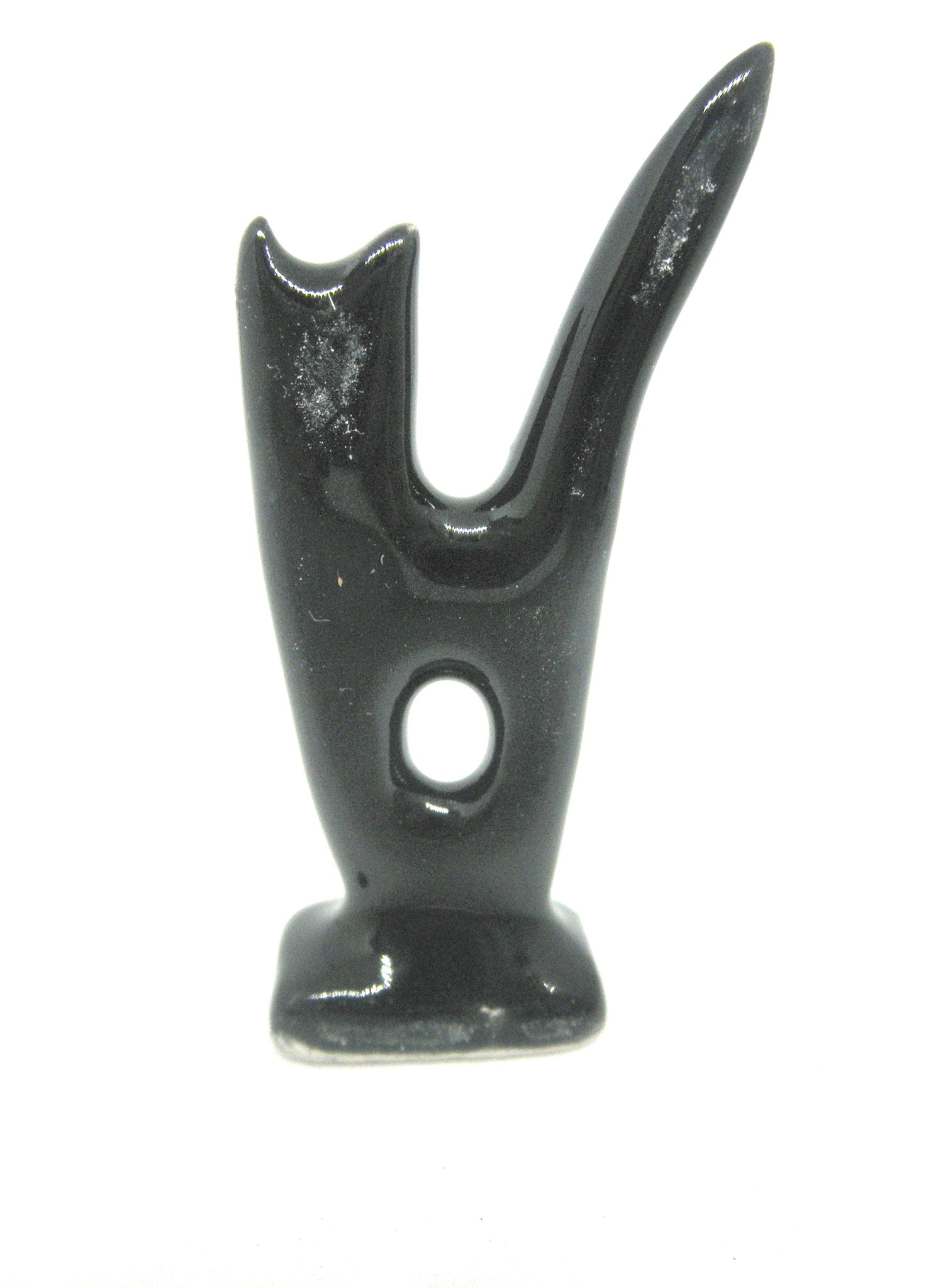 Miniature ceramic sculpture - cat black 1/12th
