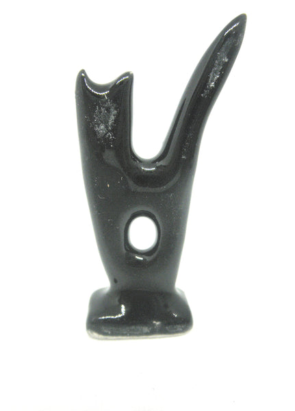 Miniature ceramic sculpture - cat black 1/12th