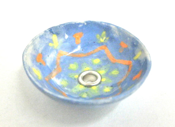 Vessel sink 1/12th blue Mexican style pottery