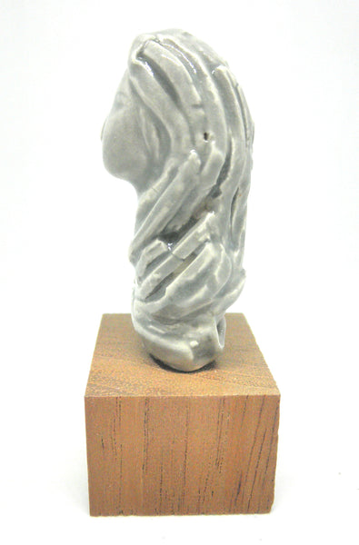 Miniature ceramic sculpture OOAK - Lady with sweeping hair