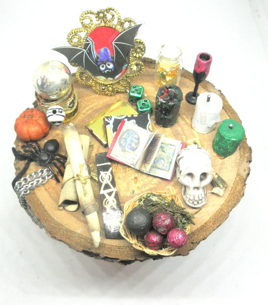 Miniature Halloween witch table