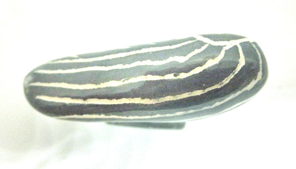 Miniature Picasso inspired ceramic sculpture -  dark owl A