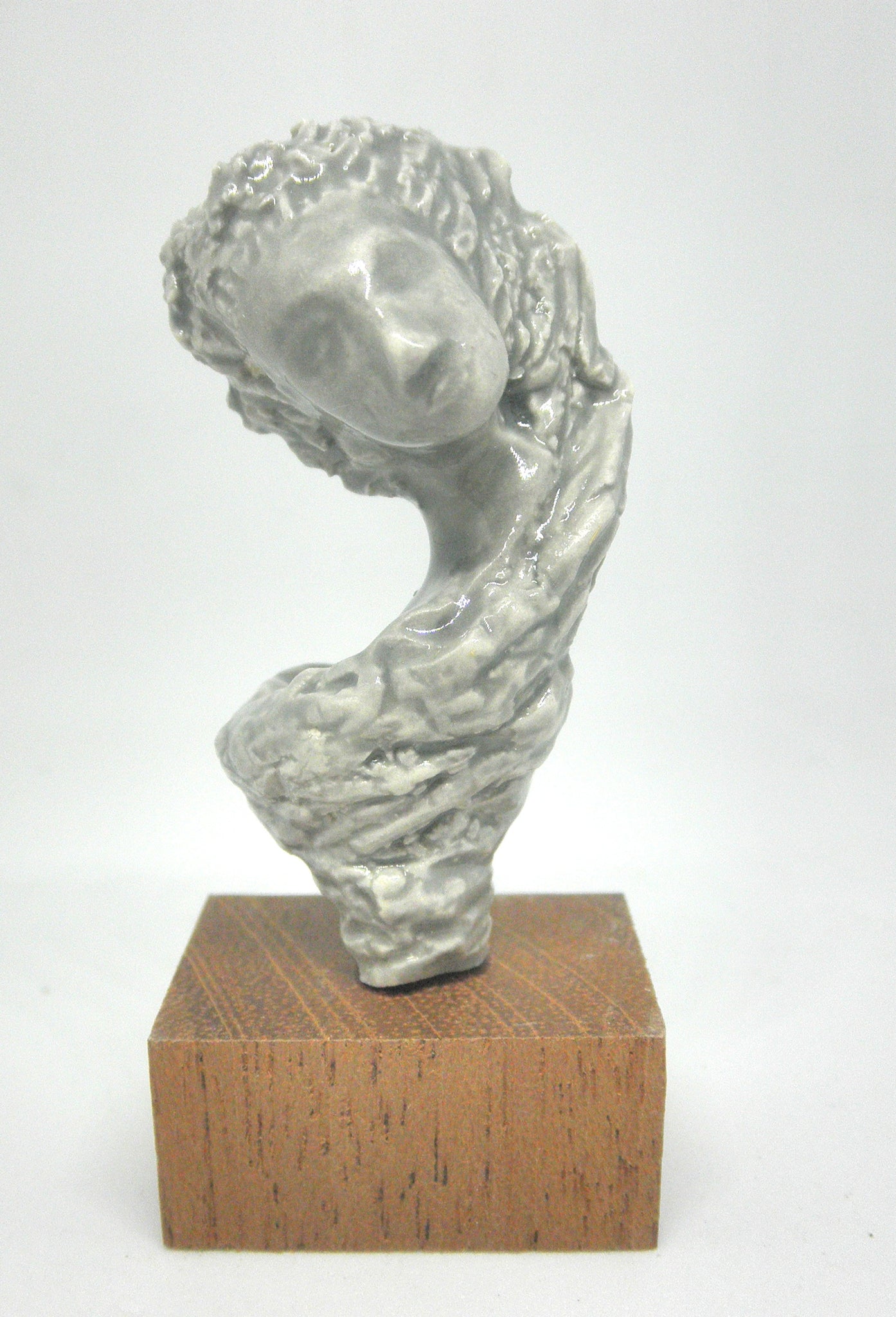 Miniature ceramic sculpture OOAK - Lady with long hair