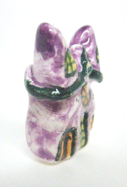 Miniature Ceramic Halloween haunted house with towers