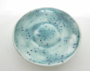 Miniature ceramic plate - speckled green