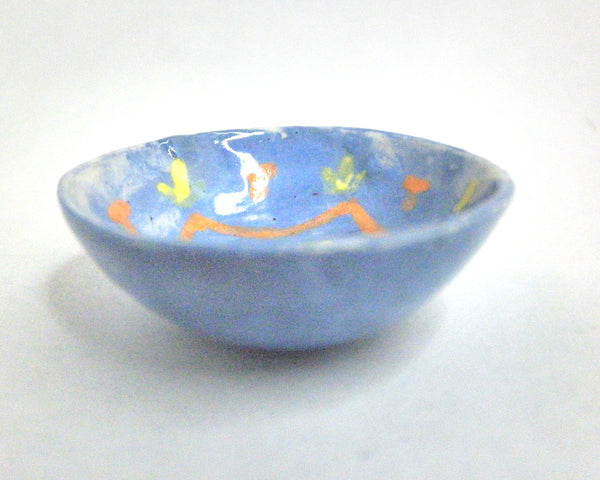 Vessel sink 1/12th blue Mexican style pottery