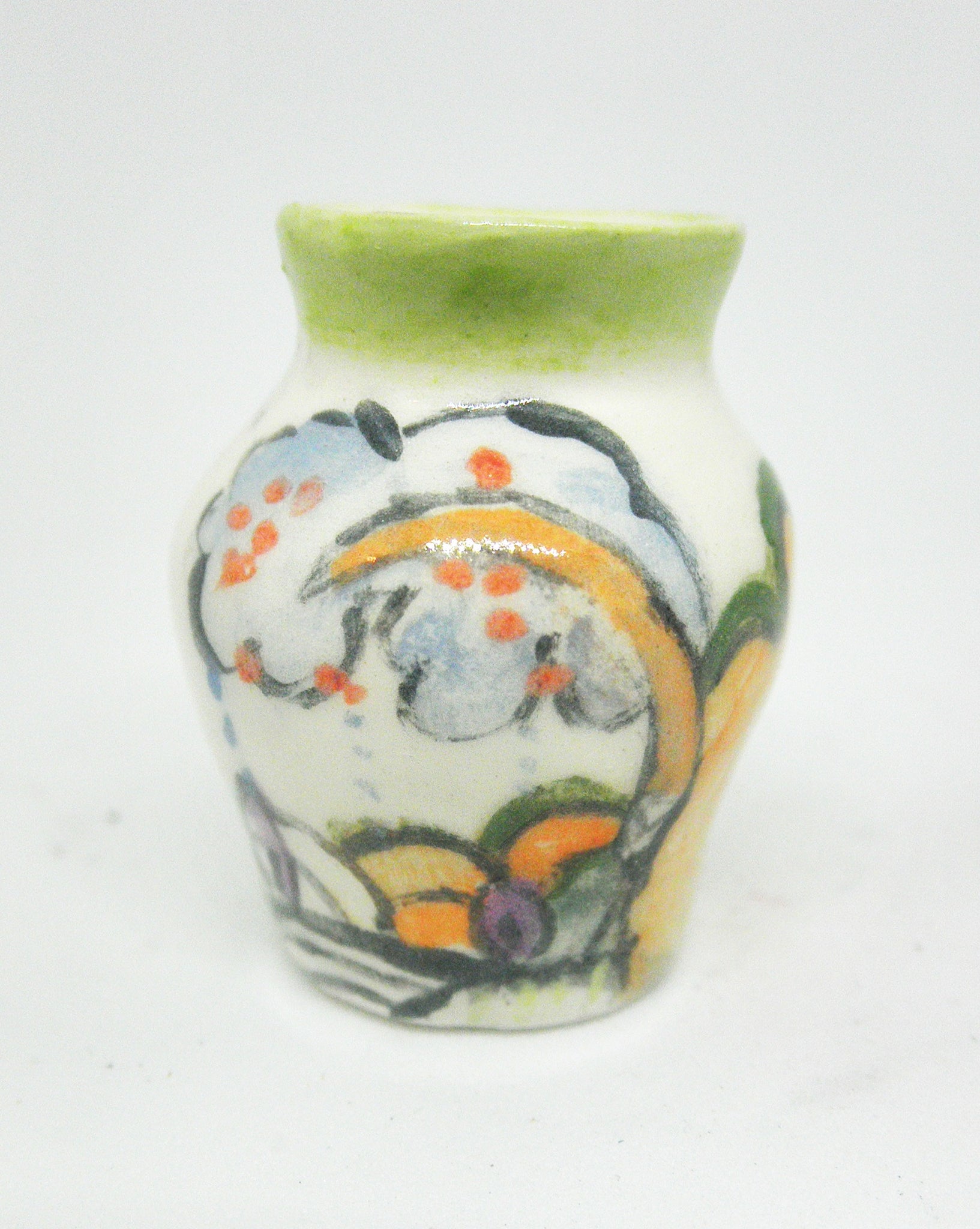 Miniature Clarisse Cliff inspired ceramic big vase