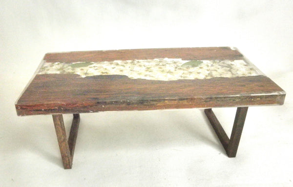 Miniature dining room table resin, wood and botanical 1/12th - E