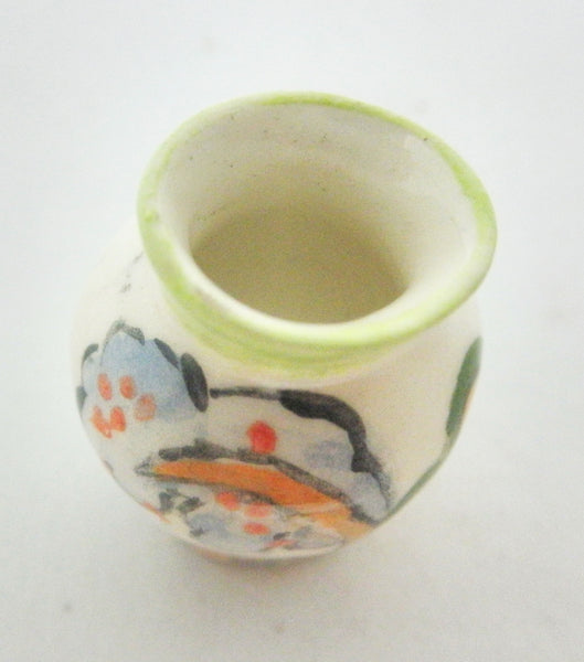 Miniature Clarisse Cliff inspired ceramic big vase