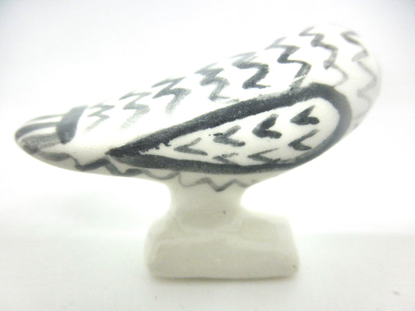 Miniature Picasso inspired ceramic sculpture -  owl H