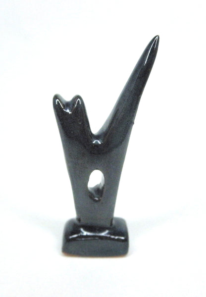 Miniature ceramic sculpture - cat black 1/12th