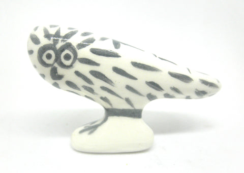 Miniature Picasso inspired ceramic sculpture - owl D