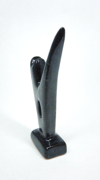 Miniature ceramic sculpture - cat black 1/12th