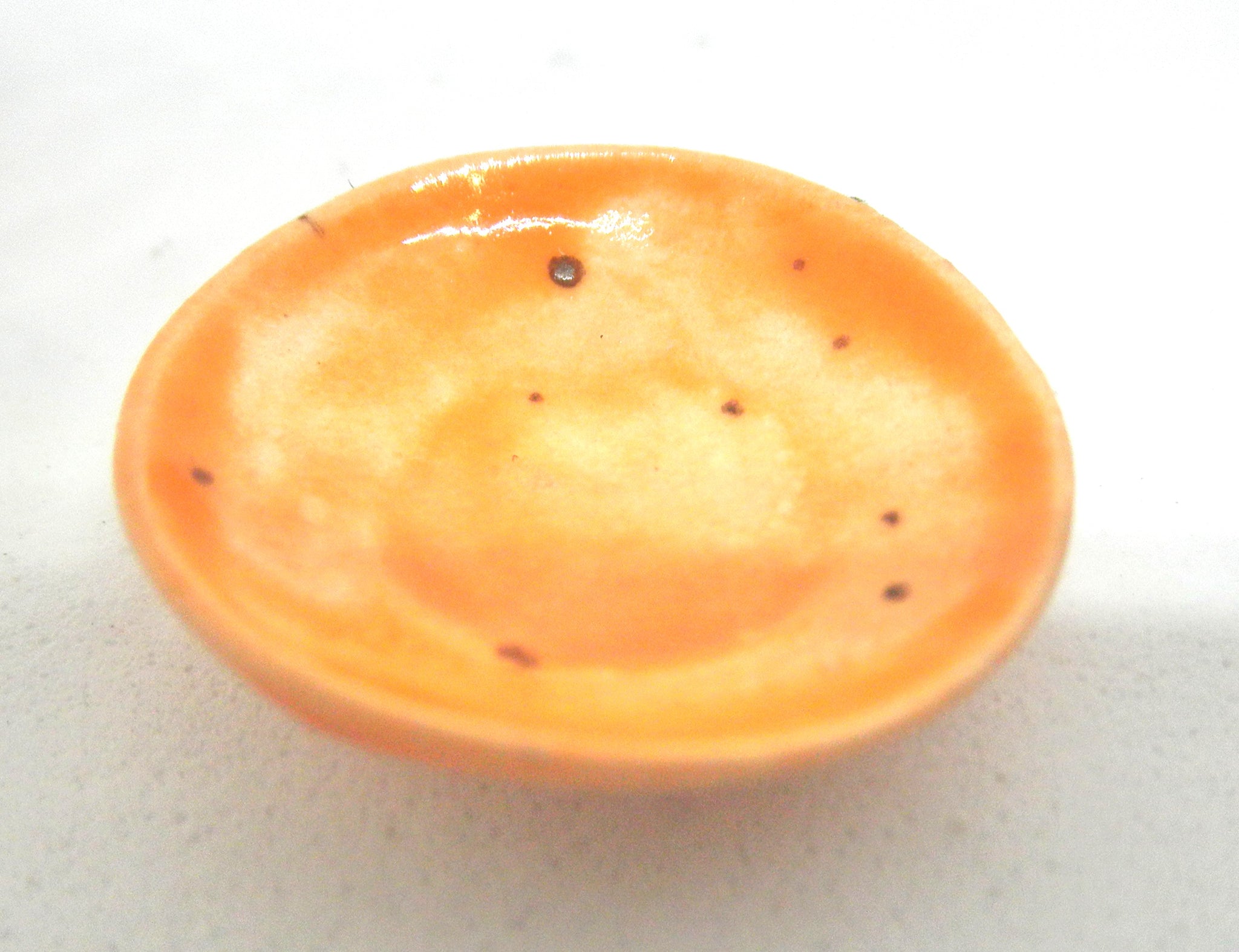 Miniature ceramic bowl orange #3