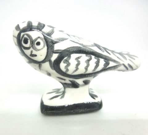 Miniature Picasso inspired ceramic sculpture -  owl A