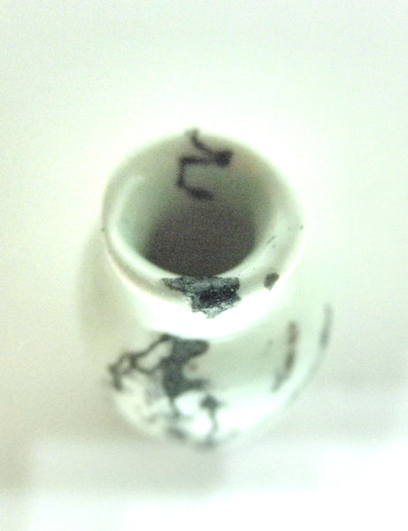 Miniature ceramic vase with hair decoration on celadon - A